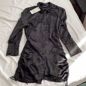Zara silk shirt dress